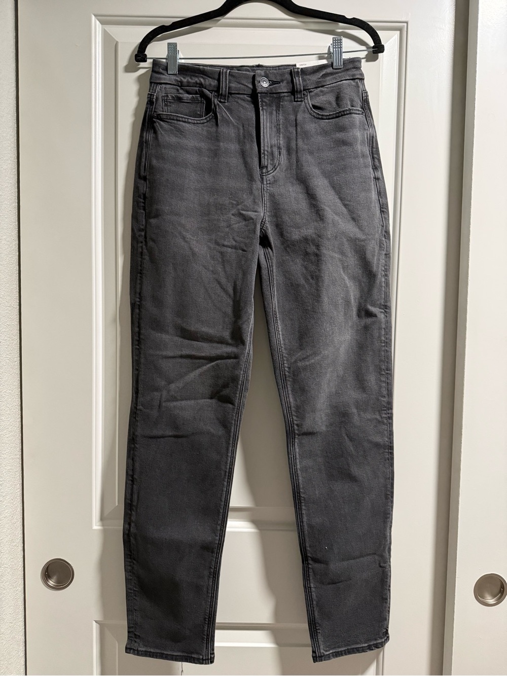 American Eagle Outfitters High-Rise Gray Straight Jeans